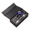 Chinafairprice CSYC NC037 Smoking Pipe Bubbler Bong Gift Box 510 Ceramic Quartz Nail Wax Dish OD 35mm About 7.99 Inches Colorful Spill-proof Dab Rig Glass Water Pipes