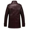 Hommes Vintage Vestes en cuir Moto Mâle Biker PU Manteaux Mode Vêtements d'extérieur / Veste en faux cuir épaissir plus chaud 211124