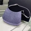 Бриллианты украшены Cleo Hobo Bag Bag Leather Renter Faux Crystal Stepper Complect Pocket Crystal Mosaic Wallets Женщины скрещивают тело WA189I