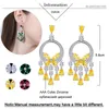 BeaQueen Butterfly Shape Long Tassel Hanging Earrings Micro Paved Yellow Cubic Zircon Crystal Wedding Jewelry For Women E076 Dangle & Chande