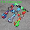 Multifuction Silikon Sigara Borular El Borusu Ile 14mm Titanyum Tırnak Cam Reclaimer Konteyner Balmumu Dabber Aracı Duman Aksesuarları Dab Rig Quartz Bangers