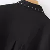 女性のブラウスシャツ哲学ヴィンテージフローリベット飾るブラウスレイペルカラー長袖プリーツレディースカジュアルブルザムジェル