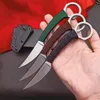 Promocja Prosto Nóż D2 Kamienny Wash Blade Full Tang Naszyjnik Przewód Uchwyt Stałe Noże Ostrza z Kydex