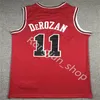 Maglia da basket da uomo cucita 2 Lonzo Ball 11 Demar DeRozan 23 Dennis 91 Rodman Scottie 33 Pippen Maglia rossa bianca nera a righe blu Alta qualità