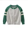 Baby Kids Kläder Sweater Cardigan med knappar V- Collar Sweater Solid Färg 100% Bomull Boutique Girl Spring Fall Tröjor