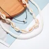 Naszyjniki wisiorek bohemijska grupa perłowa miękka ceramika łańcuch łańcucha szyjka dla kobiet warstwowa kobieca biżuteria wakacyjna c