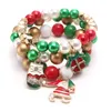 Girls Bracelet Jewelry Childrens Accessories Christmas Pendant Children Pearl Beaded 32C3