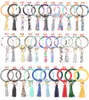 Party Favor Women Ring -ketting met kaarthouder Polsheel Keychain Bracelet Leather Tassel Bangle Key Ring