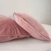 Piping Design Flesh Pink Velvet Cushion Cover Pillow Case Soft Throw Pudow Cover No Balling-Up utan att fylla 210401