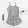 FallSweet Pajamas for Women Sexy Lingerie Solid Color Summer Sleepwear Sleeveless Plus Size 3XL Q0706