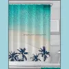 Cortinas de ducha Accesorios de baño Baño Hogar Jardín Playa Cortina de impresión digital Poliéster impermeable A prueba de moho Decoración engrosada con Hoo