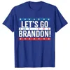 Vamos ir Brandon US Flag Cores Vintage T-shirt Homens Roupas Gráfico Tees Co25