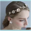 Bijoux bijoux vintage or feuille florale diadème de mariage femmes couronne de cheveux à la main cristal bandeau de mariée avec boucles d'oreilles clips barrettes goutte