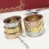 2021 High Polished Designer Lover Ring Logo Printed Silver Rose Gold Color Top Quality Stainless Steel Couple Rings Women Jewelry 226z