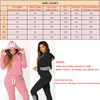 Tvåbitar Set Tracksuit Women Spring Winter Clothes Conjunto Feminino Zipper Hooded Sweatshirt Byxor kostym Chandal Mujer x0428