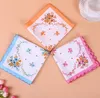 Pamuk mendil çiçek işlemeli kadın mendiller çiçek lady hankies mini squarescarf butik cep havlu t9i001395