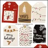 Kerstversiering Feestelijke feestartikelen Huis Tuin 24 Stks Papier Tags Huidige Gift Hanging Labels Drop Leverings 2021 JQ51h