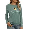 Flower Printed Women T-Shirt Casual O-Neck Long Sleeve Spring Autumn TShirt Ropa Mujer Camisetas W269 210526