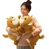 Chat écarlate mignon gros Shiba Inu chien en peluche doux Kawaii poupées dessin animé oreiller beau cadeau pour bébé peluches peluches Q0727