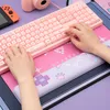 لطيف كات الأذن كبيرة الماوس لوحة كمبيوتر لوحة المفاتيح حصيرة Gamer Gamer Mousepad Pink Girl Cartoon Kawaii ألعاب الألعاب 294b
