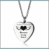 Etiqueta de perro, Suministros de tarjeta de identificación Pet Home Garden Factory Tag Id Corazón Urna Colgante Collar Para Ashes Heaven Memorial Recuerdo Cremación Joyería Dr