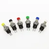 Smart Home Control 50/100Pcs 7mm 3A/125V 1A/250V OFF-(ON) Thread Multicolor 2 Pins Momentary Push Button Switch 6 Color