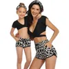 Mirada familiar Traje de baño a juego Leopardo Estampado Madre Hija Hombres Niños Playa Pantalones cortos Ropa 210429