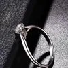 Anéis de casamento clássicos para mulheres para sempre estilo simples seis garras cubic zirconia 3 cor presente de casamento moda jóias kcr033