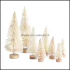 クリスマスお祝いパーティー用品ホームガーデンリスマスデコレーション8ピースミニツリーサイザルシルク雪の塔の松の装飾的な小さな装飾品