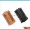 Outils de soins de coiffure Produits capillaires Brosses à cheveux Couleur du journal Double dents Peigne à barbe Hommes Acajou Drop Livraison 2021 T0Qlf