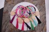 Foreign trade creative personality color soft pottery bracelet bohemian blank disc tassel keychain