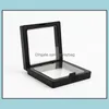 Jewelry Stand Packaging & Display White Black Ring Pendant Suspended Floating Display-Case Jewellery Coins Gems Artefacts Packing Boxes Drop