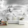 Aangepaste 3D-muurschilderingen behang moderne kunst woonkamer slaapkamer restaurant wanddecoratie wolf muur papier waterdicht