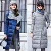 アヒルダウンジャケットの女性冬の長い厚い両面格子縞のコートの女性のプラスサイズの女性のための暖かい暖かいパッカー211130