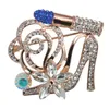 Szpilki, Broszki XZ31 High Heels Lipstick Camellia Lapel Pin i Broche Broach Jewelry Dla Kobiet Odzież