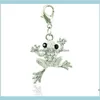 Wholesale Fashion With Lobster Clasp 2 Color Rhinestone Frog Animals Diy Pendants Jewelry Making Accessories Glefb Ndbte