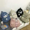 Korea Style Female Student Laptop Backpack Cute Fashion Book Schoolbag Women Kawaii Backpacks Harajuku Girl Mesh College Bag 210922