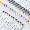 Manga Markörer Sketching 168 Alkohol Filt Dual Borste Pen Art School Supplies 168/80/60/40/30 färger 211025