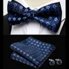 Fliege Herren Krawatte Set Bowtie Krawatte Manschettenknöpfe Mode Schmetterling Party Hochzeit Für Männer Floral Farbe Bowknot Großhandel Donn22