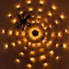 LED Spider Web Lights Halloween Party Decor Lighting String inomhus Halloweenday skrämmande atmosfärslampa Haunted House Decoration D2.0