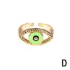 2021 Gold Twisted Chunky Pierścienie Dla Kobiet Vintage Boho Crystal Evil Eye Pierścionki Kobiet Nici Yin Yang Ring Minimalistyczna Biżuteria