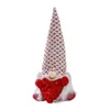 Dekoracje świąteczne LED Light Up Gnome Doll Ornament Cute Love Heart Pluszowe Tomte Walentynki Wakacje Wakacje Party Dekoracyjne