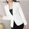 Black Suit Jacket Women Slim Blazer Spring Summer Blue s Korean Office White Three-quarter Sleeve Casual Coat mujer 211122