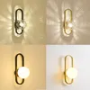 Moderne lampstijl gouden led glazen bal Amerikaans gangpadcorridor slaapkamer bedkamer bed badkamer wandlampen bestudeer creatieve decoratie badkamer spiegel koplamp