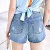 Sommer Shorts für Frauen Streetwear Denim Jeans Kausal hohe Taille lose hellblau 's 11940295 210527