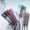 Hang Neck Strap Crossbody Lanyard Cases For Xiaomi Redmi Note 10 8 9 Pro 7 10S 9T 9C Mi 11 Lite 10T Mi10T POCO X3 NFC M3 F3 Cover