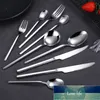 9PCSTop Grade Tableware Set Square Handle Western Knife Fork Spoon Cutlery Glossy Stainless Steel Flatware Dishwasher Kitchen Factory price expert design Quality