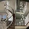 Modern hängande lampa klar glasbubbla hängande ljus Nordic LED Ball Crystal ljuskronor för trappa lobby Varm / vit lampor