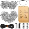 Charm Bracelets DIY Bracelet Making Kit Round Spacer Beads Long Tube Manually Adjustable Necklace Morse Code Card4114480