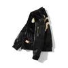 Men's Jackets Japanese trendy brand black gold embroidery double-sided down cotton jacket